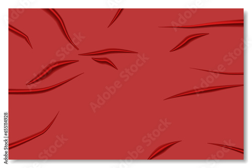 Template glued paper with wrinkles effect realistic