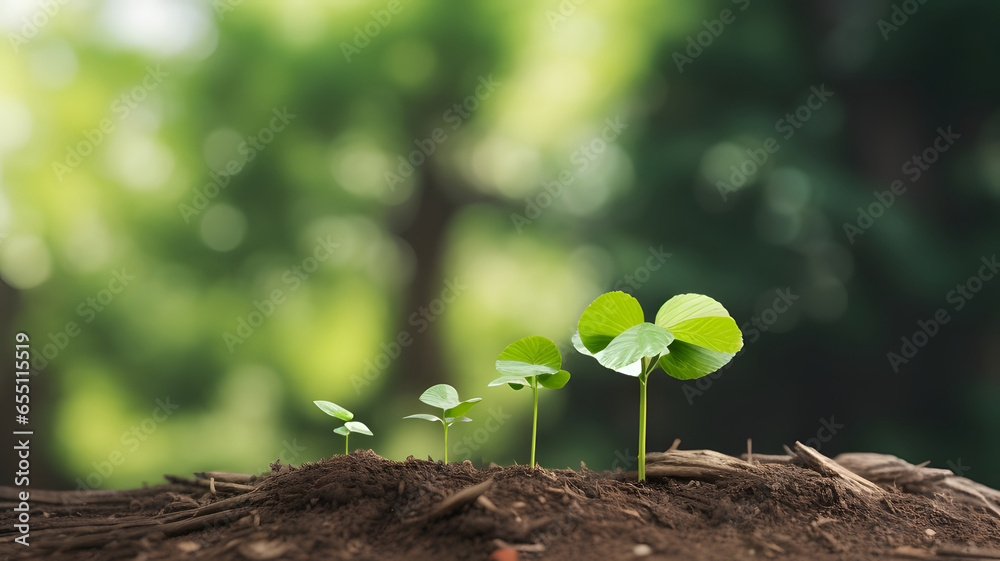 Growth Trees concept, sprout growing in the soil Growth Trees concept, sprout growing in the soil