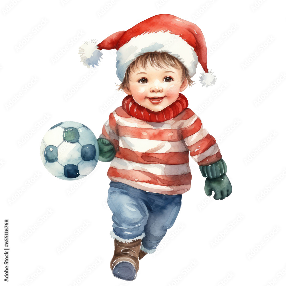 Christmas winter soccer boy clipart Christmas winter soccer boy clipart