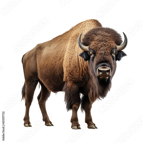 American bison isolated on white background