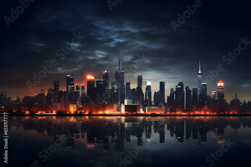 City skyline at night 
