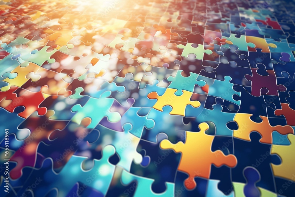 Artistic background of puzzle pieces connecting, representing problem ...