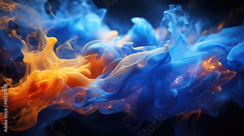 Electric blue Smoke, Macro shot , Color Gradient, Background HD © Alex Cuong