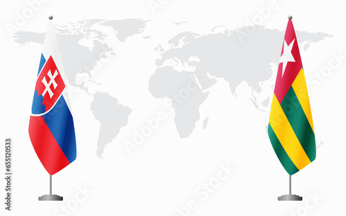 Slovakia and Togo flags for official meeting