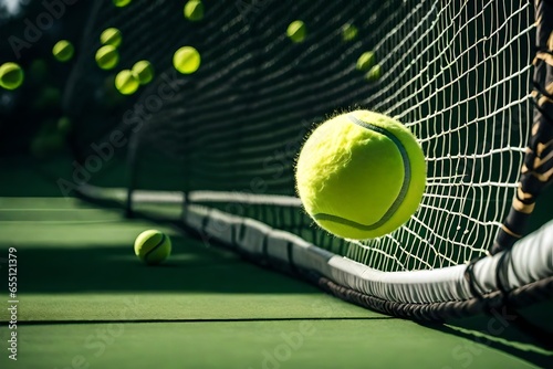tennis ball and tennis racket