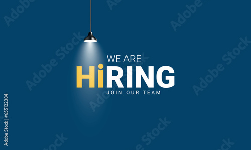 We are hiring join to the team announcement. Hiring recruitment open vacancy design. Creative hiring poster. hiring social media post design.
