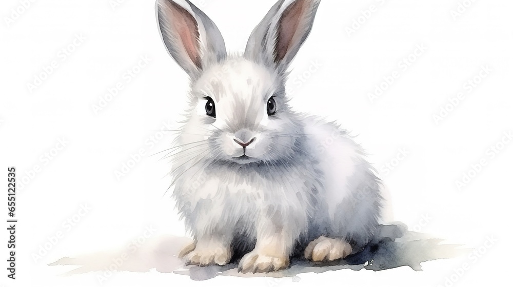 watercolour paintings of white cute rabbit isolated on white background watercolour paintings of white cute rabbit isolated on white background