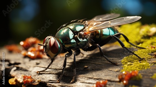 Housefly , Macro shot , Color Gradient, Background HD © Alex Cuong