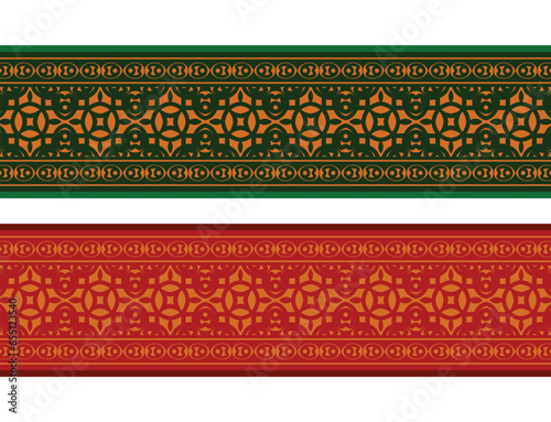 Henna banner border with colorful border