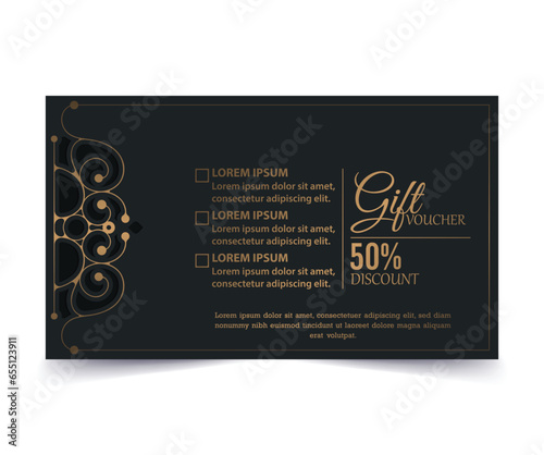 Menu restaurant luxury gift voucher design template
