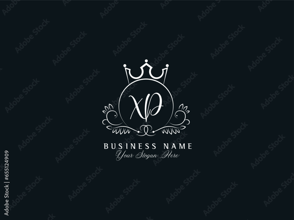 Initial Xp Logo Vector, Simple Stylish Xp px Crown Logo Icon Stock ...