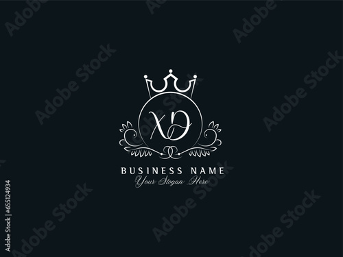 Initial Xd Logo Vector, Simple Stylish Xd dx Crown Logo Icon photo