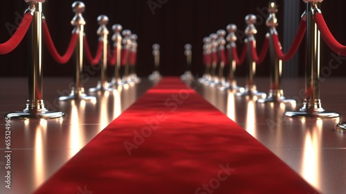 Red Event Carpets, Stairs and Ema Rope Barriers photo