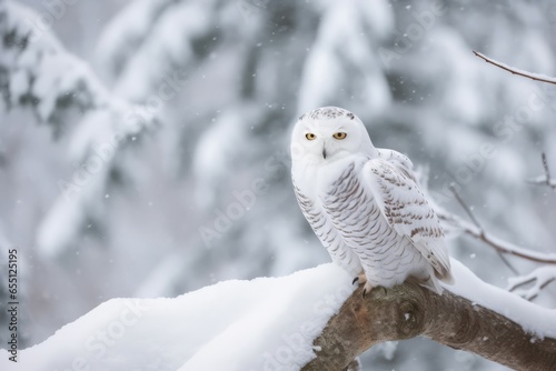 Polar owl winter. Animal bird. Generate Ai © nsit0108