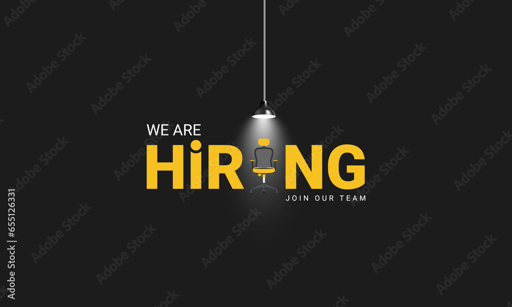 We are hiring join to the team announcement. Hiring recruitment open vacancy design. Creative hiring poster. hiring social media post design. - obrazy, fototapety, plakaty 