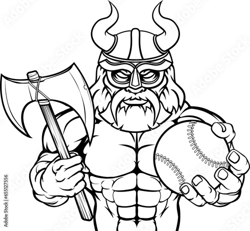 Viking Baseball Sports Mascot