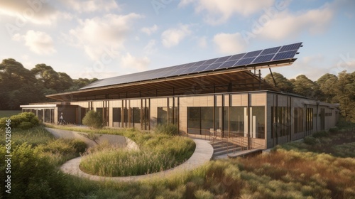 Environmental Sustainability Center with Solar Panels