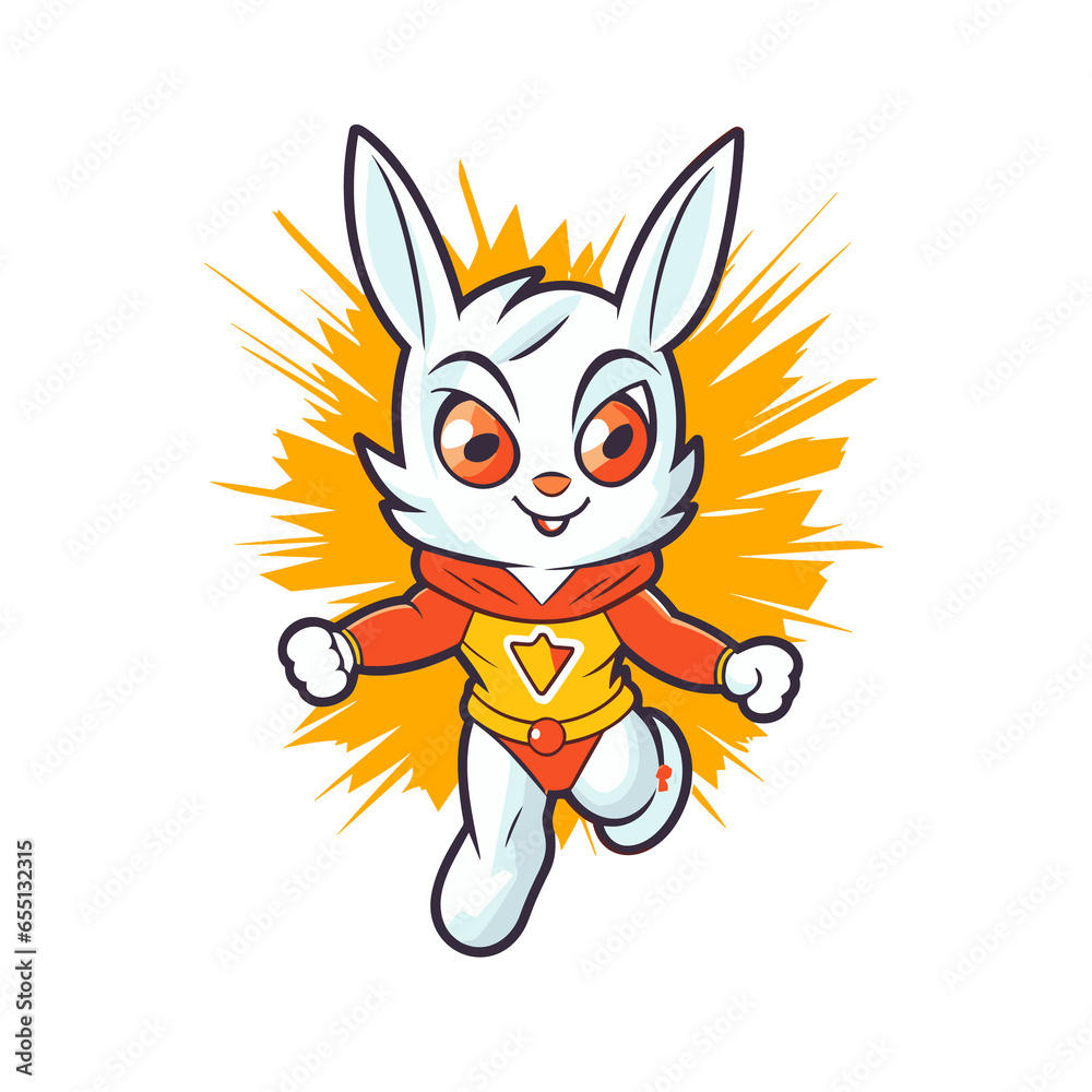 Rabbit superhero cartoon, Illustration, Cartoon PNG