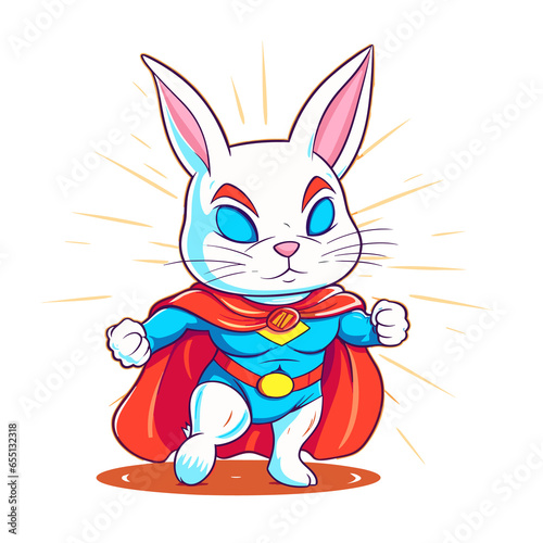 Rabbit superhero cartoon, Illustration, Cartoon PNG © Cove Art
