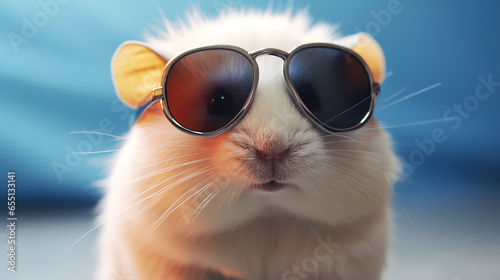 hamster in black sunglasses