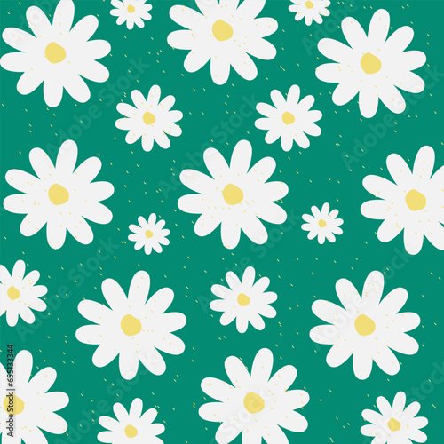 Simple seamless pattern with cute flowers. Abstract floral background. Vector illustration for design  fabric and print.