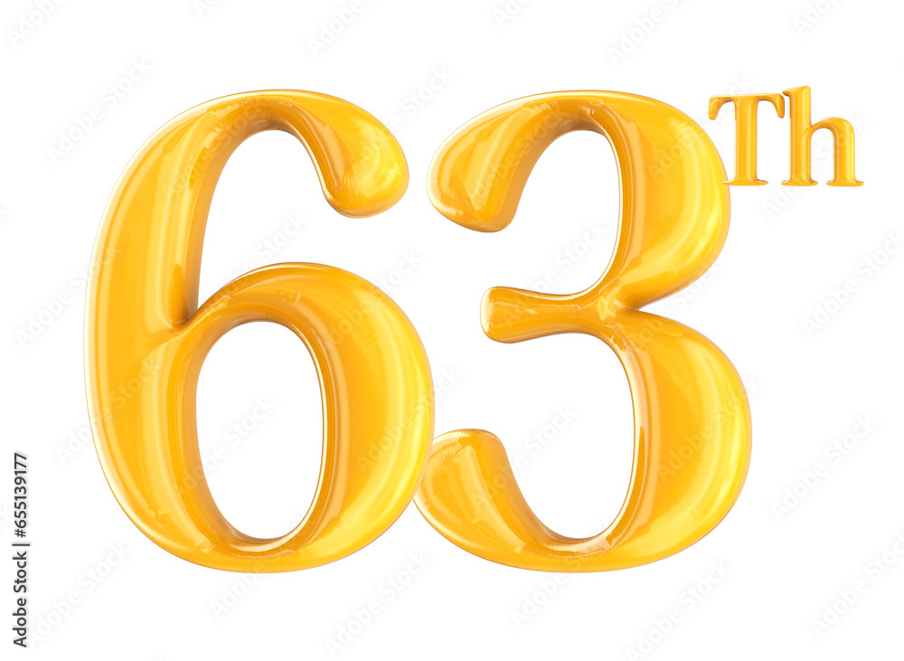 Anniversary Number Gold 3D Render