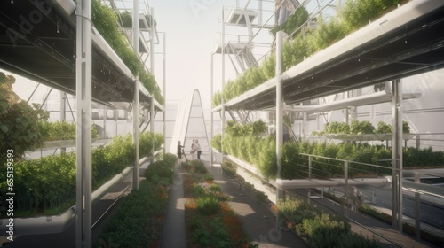 Sustainable Urban Farm with Vertical Gardens and Hydro