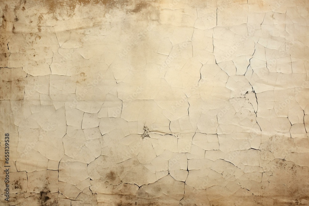 Distressed worn-out paper with cracks and blemishes. Generative AI