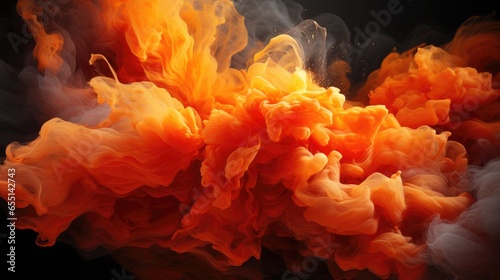 Tangerine Smoke, Macro shot , Color Gradient, Background HD