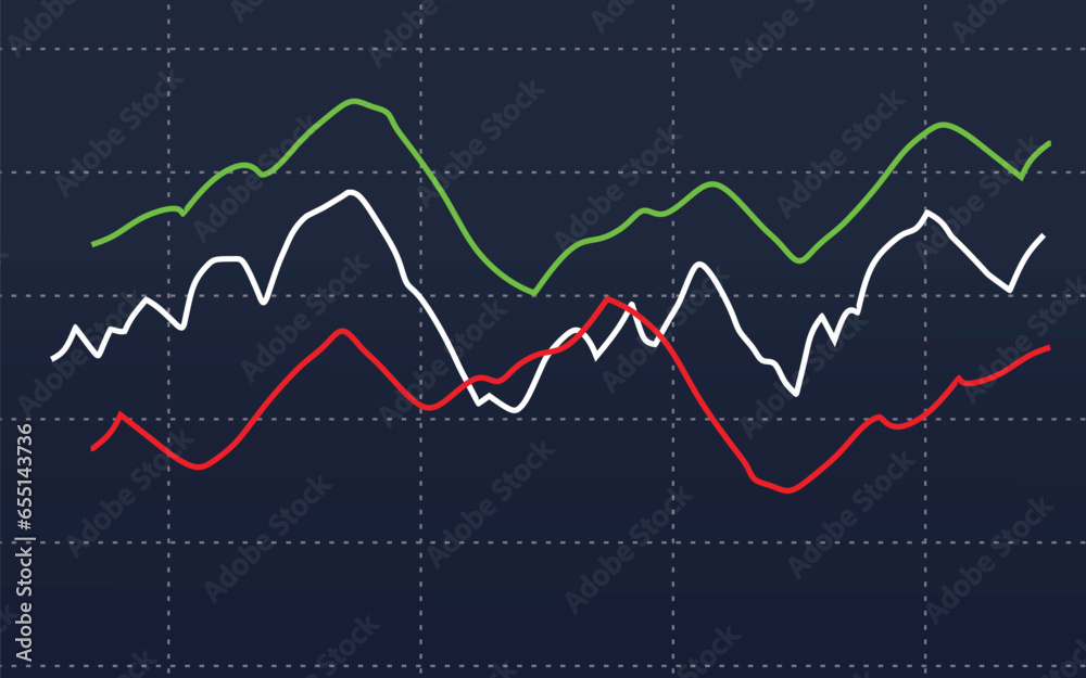 Naklejka premium Economic stock price progress percentage line diagram