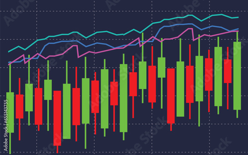 stock market graph, Economic stock trading graphic design experiences ups and downs in price	
