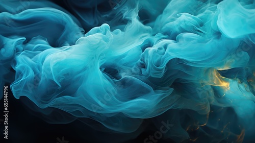 Turquoise Smoke, Macro shot , Color Gradient, Background HD