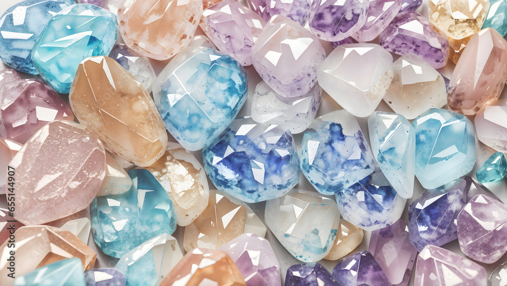 Cute Clear Quartz stones on white background. Cute Clear Quartz stones on white background.