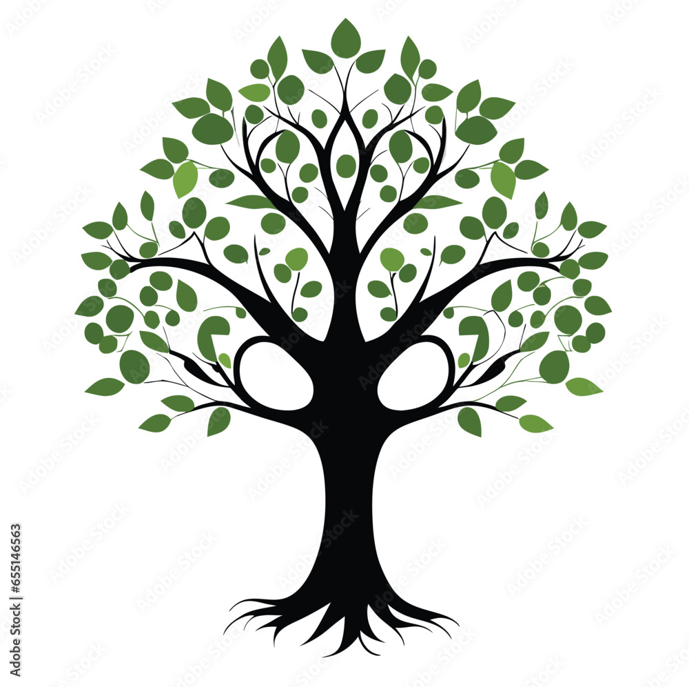 green tree. Beautiful big tree. tree on white background. green tree. Beautiful big tree. tree on white background.