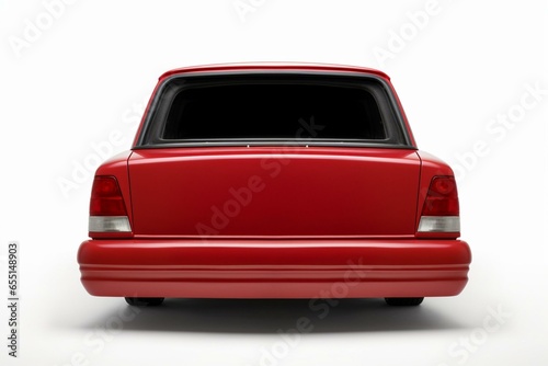 3D illustration of vacant car trunk on white background. Generative AI