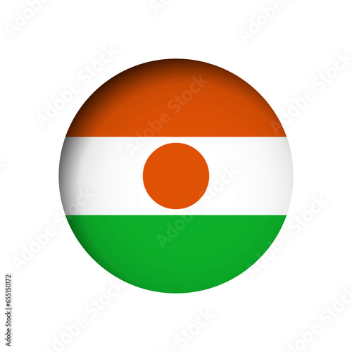 Free Download Niger flag - behind the cut circle paper hole with inner shadow. - GFXLoad