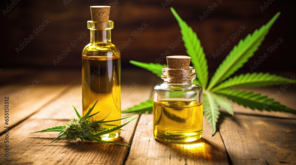 bottle of oil with cannabis, marijuana bottle of oil with cannabis, marijuana