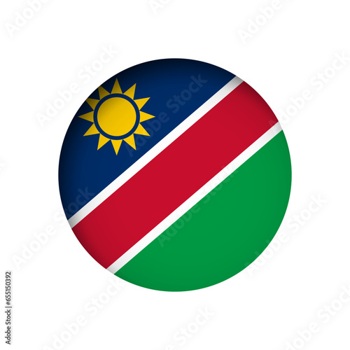 Free Download Namibia flag - behind the cut circle paper hole with inner shadow. - GFXLoad