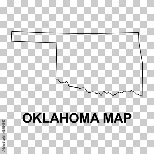 Oklahoma map shape, united states of america. Flat concept icon symbol vector illustration