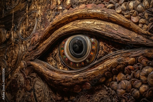 An intricate portrayal of a wise eye in an artistic form. Generative AI © Freya