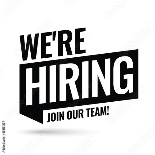 We're hiring. An ad for an advertising campaign at retail on the day of purchase. vector illustration