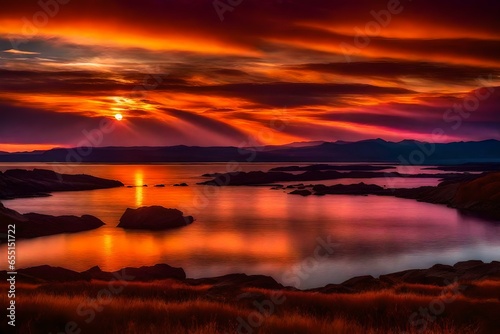 sunset over the lake © Malik