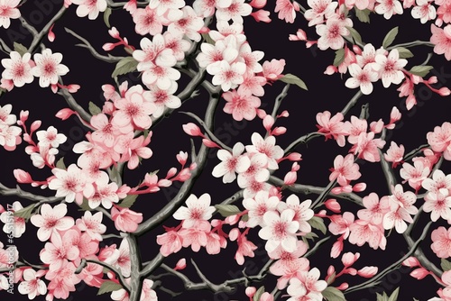 Detailed pattern of a blossom. Generative AI