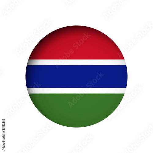 Gambia flag - behind the cut circle paper hole with inner shadow. Free Download Gambia flag - behind the cut circle paper hole with inner shadow. - GFXLoad