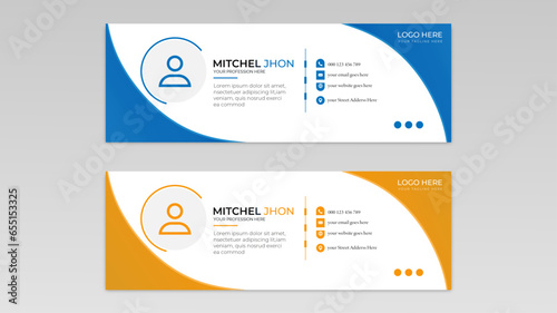 Modern and minimalist email signature or email footer template