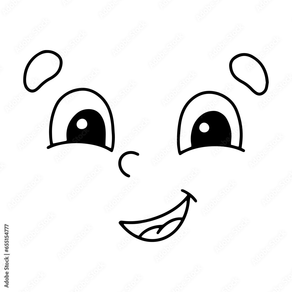 Cute emotion. Digital stamp. Cartoon style character. Isolated on white background. Vector illustration. Cute emotion. Digital stamp. Cartoon style character. Isolated on white background. Vector illustration.
