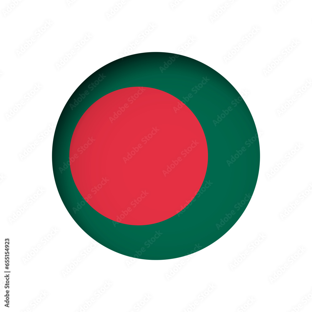 Bangladesh flag - behind the cut circle paper hole with inner shadow. Bangladesh flag - behind the cut circle paper hole with inner shadow.