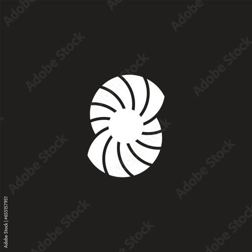 s swirl simple geometric fan propeller logo vector