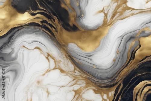 beautiful abstract fluid art background texture ink and gold mixed texture photo