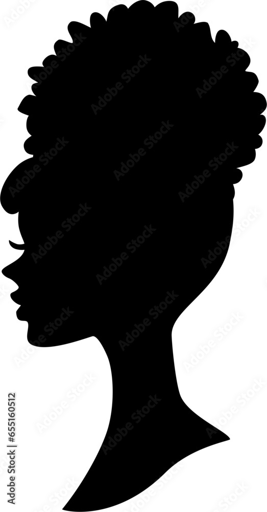 Vector Illustration Side View of Girl Sillhouette